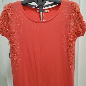 Today's Designer Women's Top Color Bright Orange Size M